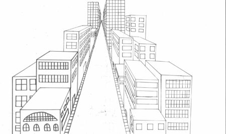 „Big City Life“ – Eine Großstadt in der Fluchtpunktperspektive im Kunstunterricht der 7b-G und 7m